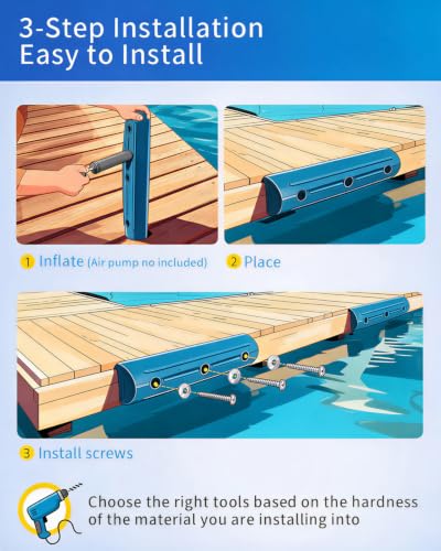 OCEANBROAD Dock Fender Bumpers, 17" Horztial Dock Bumpers for Edge Side - color: Ocean Blue, style: 2 Pack