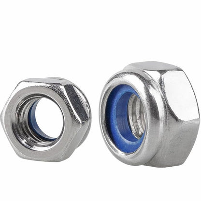 80Pcs M2.5 Self-Lock Nylon Inserted Hex Lock Nuts 304 Stainless Steel M2.5-0.4 Self Clinching Nuts - size: M2.5(80pcs)