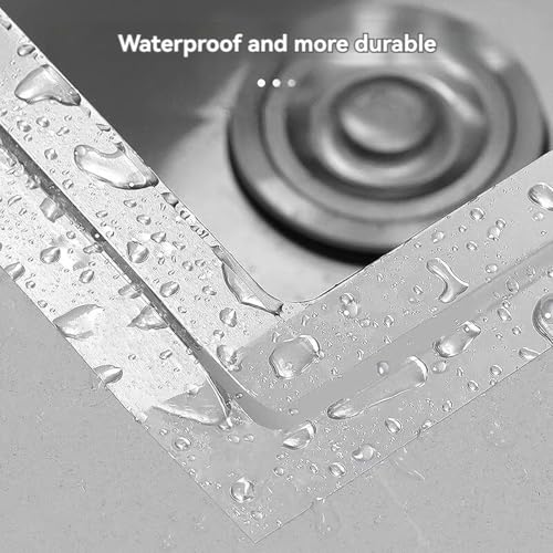 Aluminum Foil Sink Tape, Self-Adhesive Waterproof Pipe Repair Tape & Sealing Strip, Ideal for Sealing Bathtubs, Bathrooms, Kitchen Sink Edges and Walls (3cm*10cm)