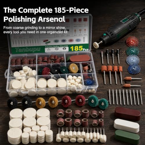 185PCS Dremel Polishing Kit-Buffing & Rotary Tool Accessories Metal - size: 10 Styles-185pcs