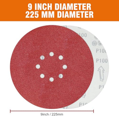 30 PCS 9 Inch Drywall Sanding Discs 100 Grit 8 Hole - color: 8 Hole, size: Grit 100