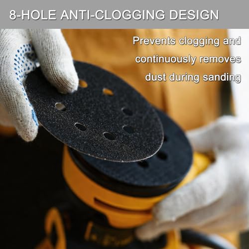 100Pcs 5 Inch Sanding Discs Hook & Loop 8-Hole Wet Dry Sandpaper 100 Grit - style: 100Pcs 100 Grit