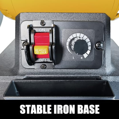 Woodskil 6" 2.5A Variable Speed Bench Grinder for Sharpening,2000–3400 RPM - size: 6" variable speed grinder