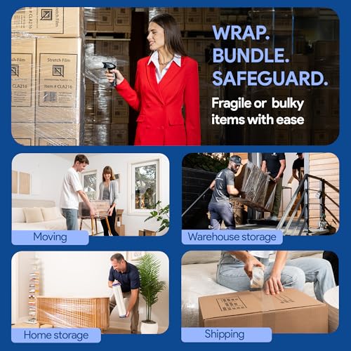 International Plastics Co. 18" Stretch Film/Wrap 80 Gauge 1500 feet, 6 Pack - color: Clear, size: 6 Pack - Tension Handles