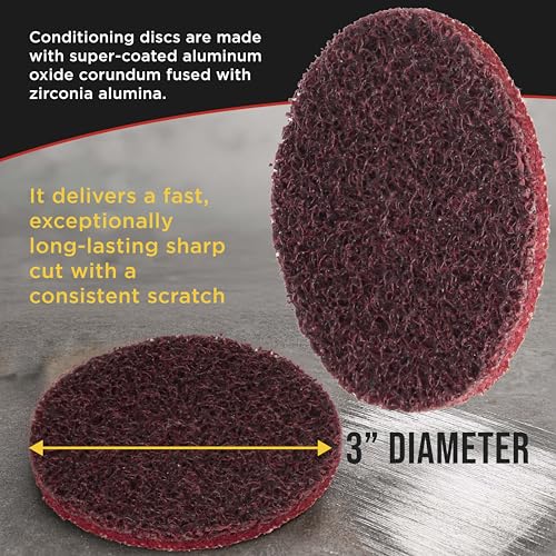 Dura-Gold 3" Surface Conditioning Discs Maroon Medium Sanding Grit Bx of 25 - style: Medium
