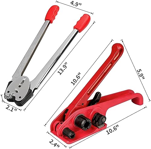 Box Plastic Strapping Kit, Manual Packaging Strapping Tool, Banding Tool - color: Orange