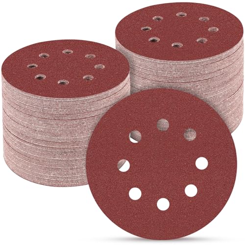 100PCS 5 Inch Sanding Discs 120 Grit Sandpaper for Orbital Sander - style: Aluminum oxide