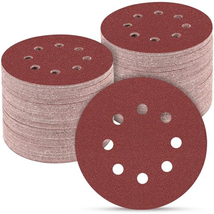 165 PCS 5 Inch Sanding Discs Random Orbital Sander Sandpaper - style: Aluminum oxide