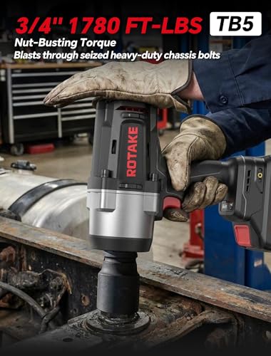 ROTAKE 20V 3/4" Pro Heavy-Duty Cordless Impact Wrench Kit, 1780 FT-LBS, TB5 - size: 3/4" (1780 ft-lbs) TB5