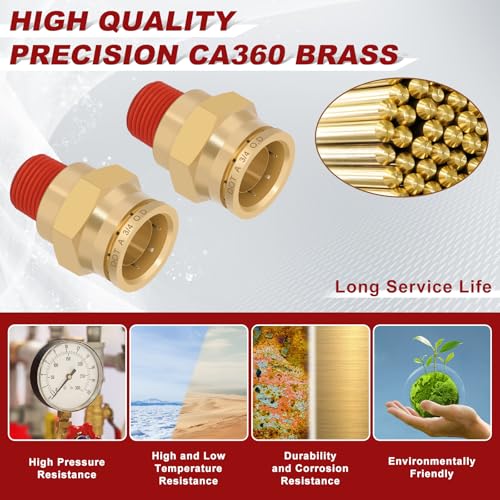 DOT Approved Male Straight Brass Union 3/4" Tube x 3/8" NPT, 10PCS - size: 3/4" OD x 3/8" NPT