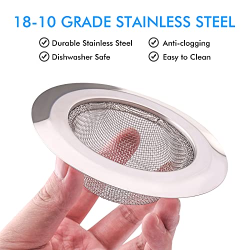 2Pcs Kitchen Sink Strainer, Stainless Steel Mesh Sink Drain Cover, Large Wide Rim 4.5" Diameter Sink Drain Strainer Basket Catcher - style: 4.5" Fine Mesh