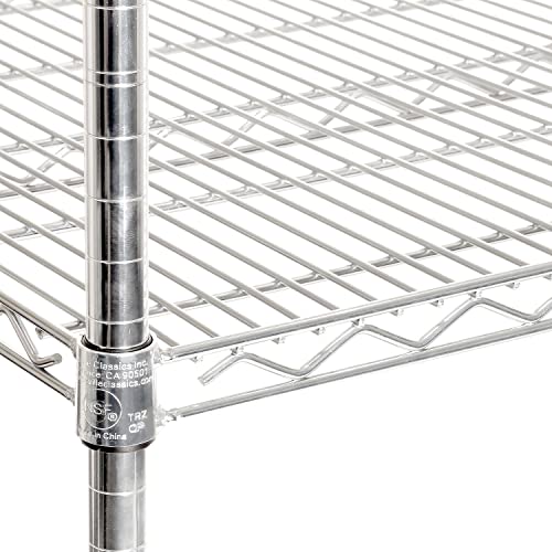 UltraDurable 5-Tier NSF Steel Wire Shelving, 36"W x 24"D x 76"H - color: Steel, size: 5-Tier Shelving, 36" W x 24" D