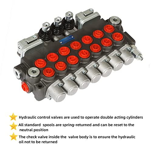 7 Spool 11GPM 4500 PSI Hydraulic Control Valve - size: 7 Spool 11GPM