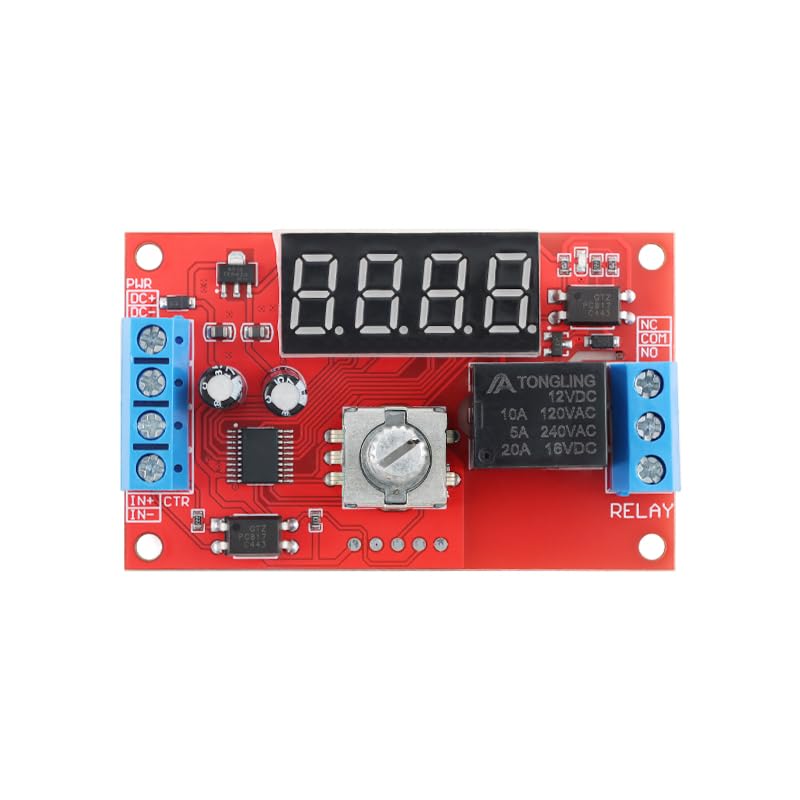 12V 32-Mode Time Delay Relay Module, Digital Timer Controller Switch Board for Motor, Light, Fan, Pump and Automation Projects - color: 12V Knob