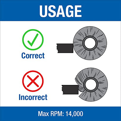 Mercer Industries 187010 - 4" x 1/2" x 5/8"-11 Crimped Wire Wheel, .014 Carbon Steel Wire - color: .014 Carbon Steel, size: 4" x 1/2" x 5/8"-11 (1 Pack), style: Crimped Wire Wheel