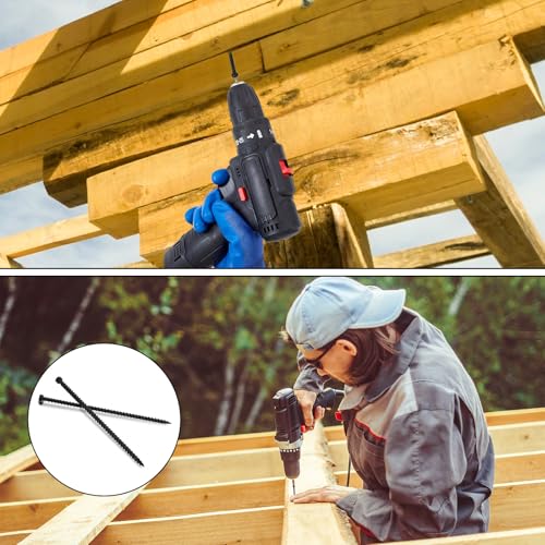 100 Pcs Truss Screws,6 Inch Structural Screws for Truss Rafter to Plate and Stud to Plate Connections,Clear Zinc (Black Topcoat) - color: Black Topcoat