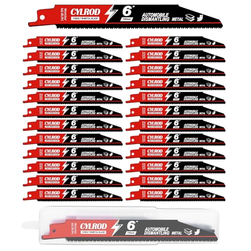25 Pack 6 in 14/18 TPI Reciprocating Saw Blades for Sawzall Blades,M42 Steel Cobalt Bi-Metal Blades for Automobile Dismantling Metal Cutting,Replace for Milwaukee for Dewalt for Diablo Blade - size: 6 inch, style: 14/18 TPI Set