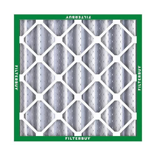 Filterbuy 10x10x4 Air Filter MERV 8 Essential Dust & Allergy Defense (12-Pack), Electrostatic Pleated HVAC AC Furnace Filters Replacement, Made in USA (Actual Size: 9.50 x 9.50 x 3.63) - size: 10x10x4