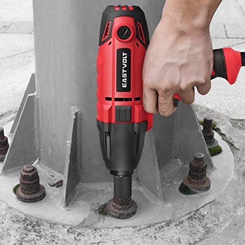 Eastvolt 800W Electric Impact Wrench, Heavy Duty 7.5 Amp Corded Max Torque 450 Ft-lbs 3400 RPM, 1/2 Inch with Hog Ring Anvil (Pack of 4) - size: (Pack of 4)