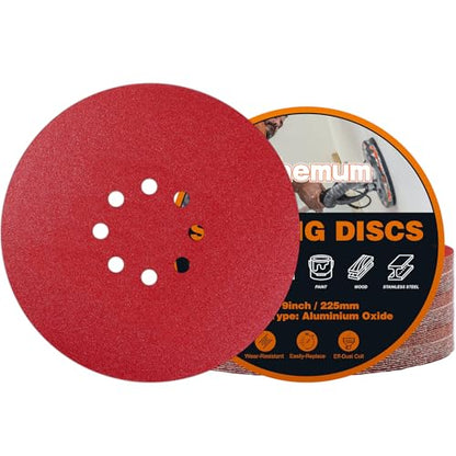 30 PCS 9 Inch Drywall Sanding Discs 150 Grit 8 Hole - color: 8 Hole, size: Grit 150