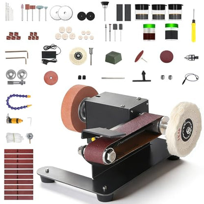 6-In-1 Mini Belt Sander Mini Belt Sander, Electric Small Sander Knife Sharpener Supplies, 7 Adjustable Speed, 795 Motor, Metal Wood DIY Handcraft, Tool & Knife Sharpening (Ultimate). - style: Wet/Dry Pro - Ultimate Master Set