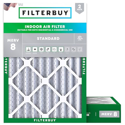 Filterbuy 10x16x4 Air Filter MERV 8 Dust & Allergy Defense (2-Pack) - size: 10x16x4
