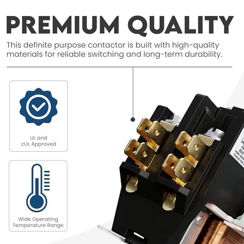 1-Pole Definite Purpose Contactor, 30A, 24V Coil, UL Recognized, A2L Cert. - size: 1P 30A 24V coil