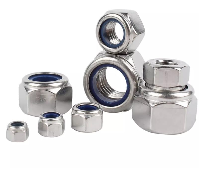 M12-1.75mm Locknuts,24PCS 304 (A2-70) Stainless Steel Nylon Insert Lock Nuts,Standard Metric Thread Nylock Nuts - size: M12-1.75mm 24PCS