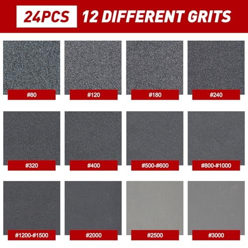 24 PCS Sanding Sponge Block 180 Grit Wet Dry Sandpaper for Wood Metal - color: 180g, size: 24 Pcs