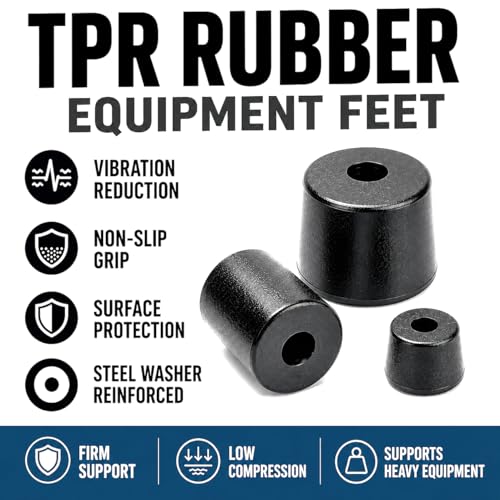 1-1/4" Diameter x 1/2" Tall Rubber Feet for Speakers, Amplifiers, Audio Equipment, Benchtop Electronics & Equipment, Vibration Isolation, 12 Pack