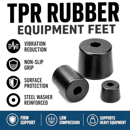 1-1/4" Diameter x 1/2" Tall Rubber Feet for Speakers, Amplifiers, Audio Equipment, Benchtop Electronics & Equipment, Vibration Isolation, 12 Pack