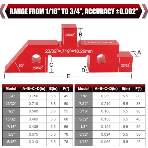 AJulyBee 14 PCS Woodworking Setup Blocks with Storage Case