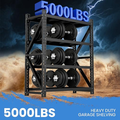 Heavy Duty Metal Shelving Units, Garage Shelves & Storage System - size: 59"W x 24"D x 69"H