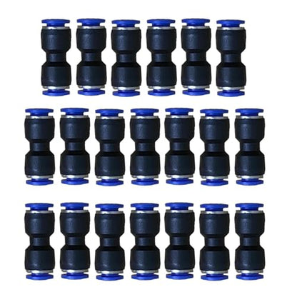 10mm OD Pneumatic quick Connector Push to Connect fittings Straight Union/Coupler (Pack of 20) - size: 0.394", style: Straight Union