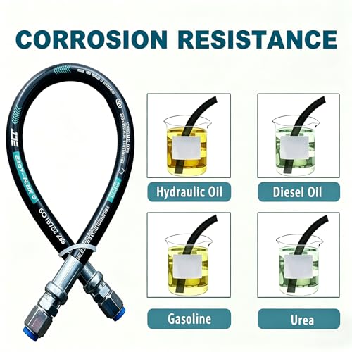 26711-08-08-18 Hydraulic Hose Swivel Assembly 1/2" Hydraulic Hose with Female JIC X Female JIC, 18" Long, 3988 PSI - size: 26711-08-08-18