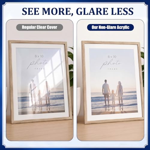 Junkin 6 Pack 8 x 10 Inch Non-Glare Acrylic Sheet for Picture Frame - size: 8 x 10 Inch
