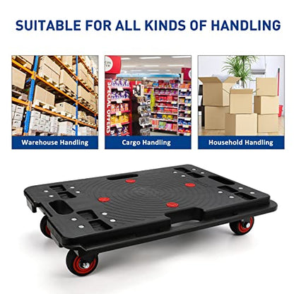 Nellyke Furniture Dolly, Large Moving Dolly, 24in-16in Furniture Movers with Wheels of 800Lbs Capacity, Flat Connectable and Portable Dollies for Heavy Appliance, Black - color: Black/1 Pack-l
