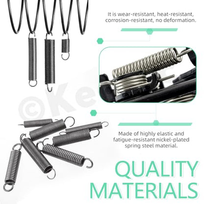 Keadic 36Pcs 12 Sizes Heavy Duty Large Extension Spring Assortment Set, Zinc Plated Wire-Metal Mechanical Springs with Hook Ends for Home Repairs