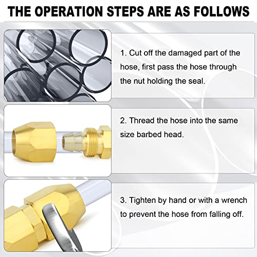 ChillWaves Brass Air Reusable Replacement Fitting,Reusable Hose Splicer 1/4" ID Polyurethane Hose（1/4" Barb）Repair Fitting(5-PACK) - size: 1/4" Barb x 1/4" Barb (1/4" ID 3/8" OD)