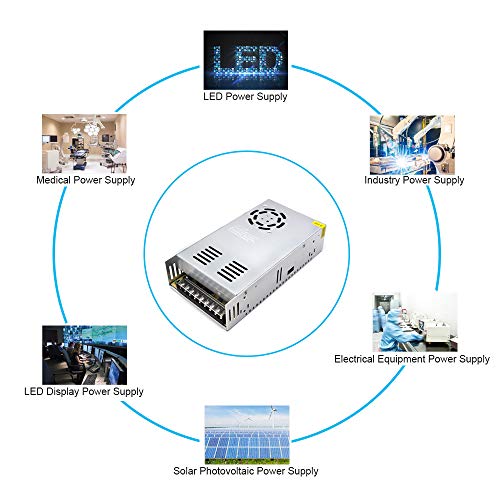 inShareplus 24V 15A 360W, DC Universal Regulated Switching Power Supply, Converter AC 100-240V to DC 24 Volt LED Driver, Transformer,Adapter for LED Strip Light, Computer Project - style: 24V 360W