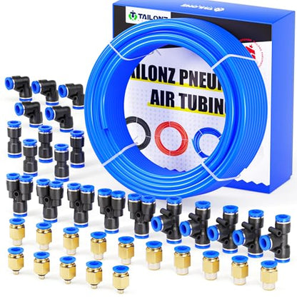 TAILONZ Blue 4mm OD 2.5mm ID PU Air Hose Pipe Tube Kit 32 Meter 100ft - color: Blue, size: 4mm OD/100ft/32m
