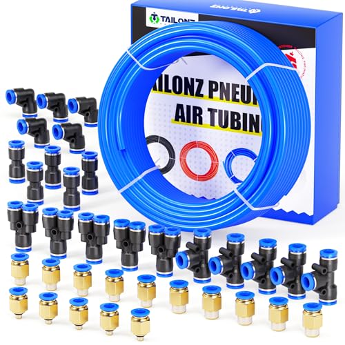 TAILONZ Blue 4mm OD 2.5mm ID PU Air Hose Pipe Tube Kit 32 Meter 100ft - color: Blue, size: 4mm OD/100ft/32m