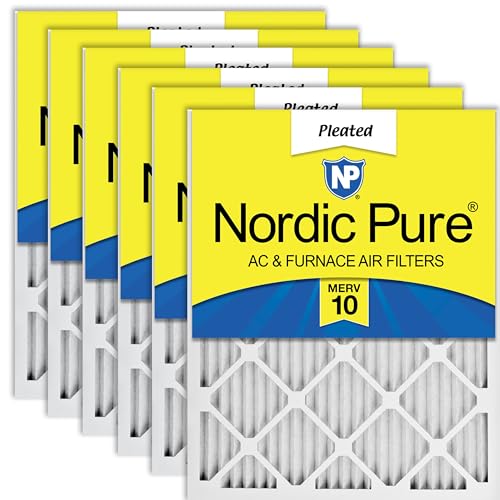 Nordic Pure 16x25x1 (15 1/2 x 24 1/2 x 3/4) Pleated MERV 10 Air Filters 6 Pack - style: MERV 10