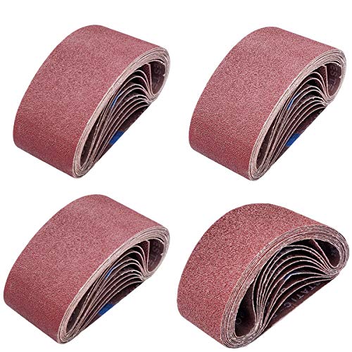 20 PCS 2.5 inch x 16 inch Abrasive Sanding Belts - 5 Each of 40 80 120 240 Grit Aluminum Oxide Sanding Belts For Belt sander (2.5 x 16 inch) - size: 2.5 x 16 inch