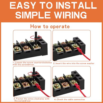4PCS 8 Circuits Dual Row Screw Terminals Strip with 64PCS Connector - style: 8 Circuits