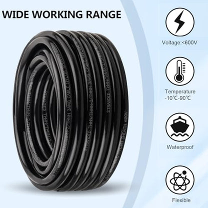 THHN Wire 3 Gauge 25 FT, 3 AWG Stranded OFC Copper Electrical Building Wire with Nylon Jacket PVC Insulation, Rated 600V for Residential, Industrial, CNC, Ground (3 Gauge, Black) - color: Black, size: 3 AWG 25FT