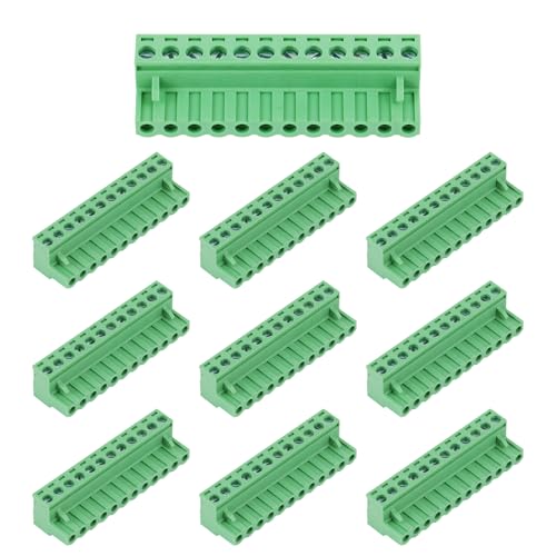 5Pcs 12 Pin 5.08mm PCB Screw Terminal Block, Pluggable Connector - size: 10pcs 12P 5.08mm