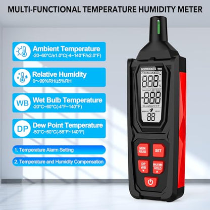 Hygrometer Thermometer with Dew Point & Wet Bulb, TH13 - color: Red, size: TH13