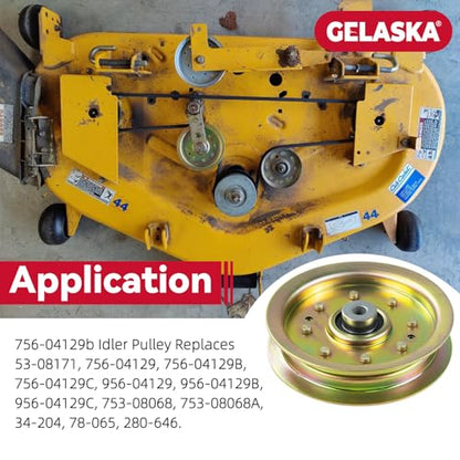 GELASKA 2 Pack 756-04129b Idler Pulley 4.25 for Cub Cadet 50" RZT 50 Mowers - color: A2 2x756-04129 Yellow