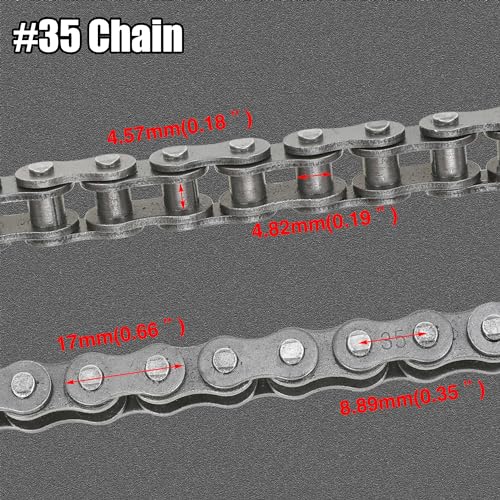 YOXUFA #35 Chain for Mini Bike Coleman CT100U CC100X Baja Doodle Bug DB30 Motovox MBX10 MBX11 Mega Moto MM-B80 105cc Predator 79cc 97cc 100cc Engine Powersports Parts with Chain Breaker - 140 Links - size: 140 Links + chain breaker
